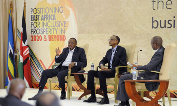 Presidents speak at the 2014 East Africa business summit in Kigali